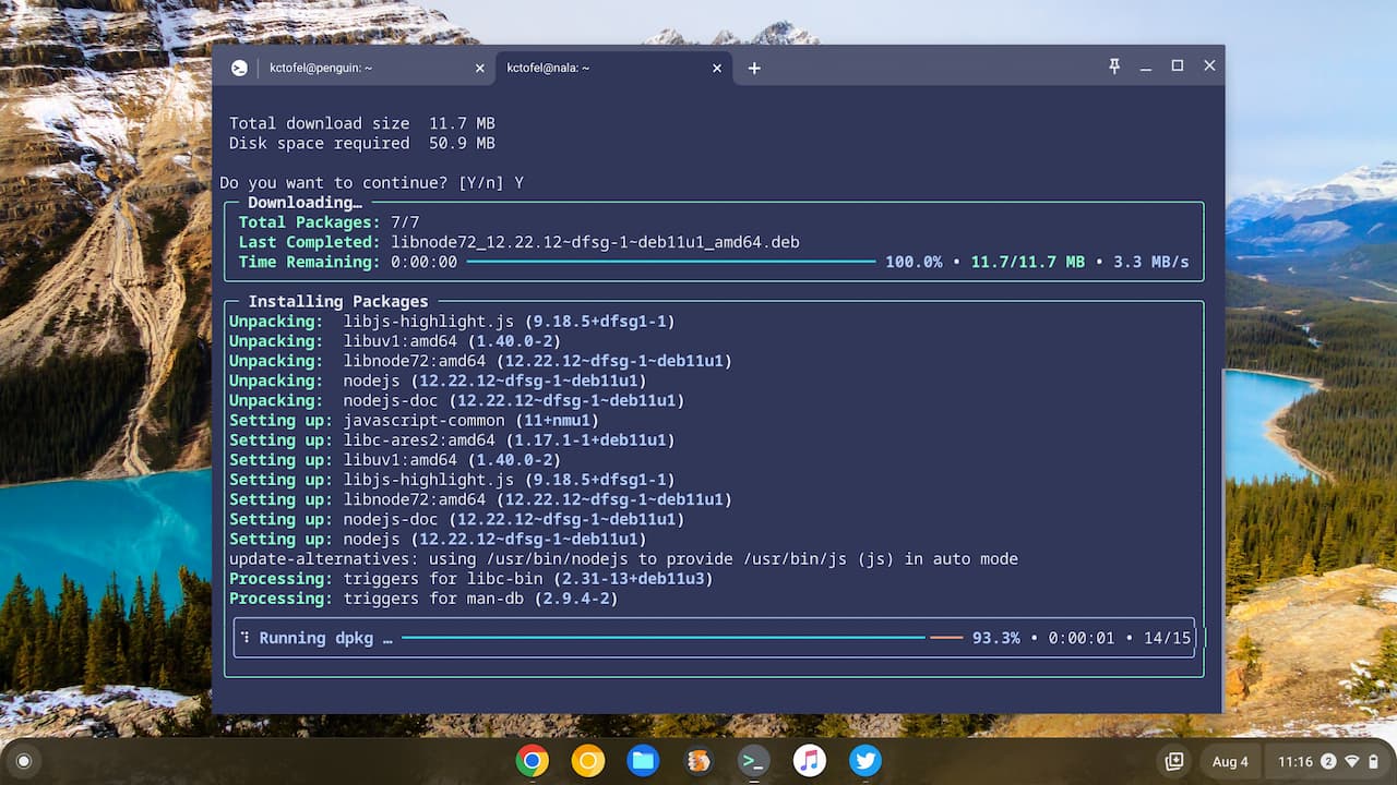 Nala install of Node