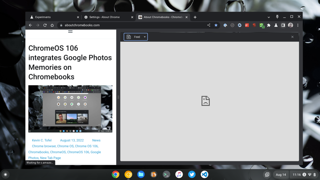 ChromeOS side panel resizing