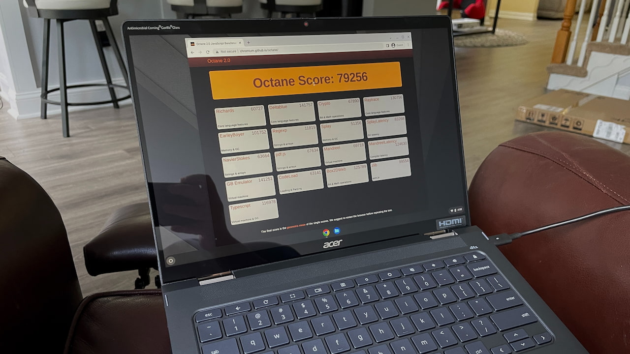 2022 Acer Chromebook Spin 714 benchmark, the best Chromebook of 2022