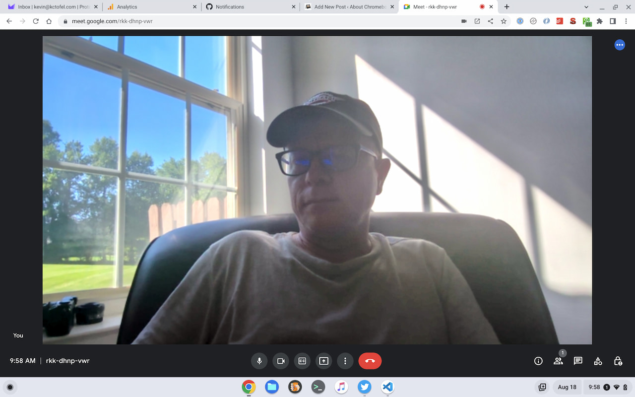 Acer Chromebook Spin 714 webcam in Meet