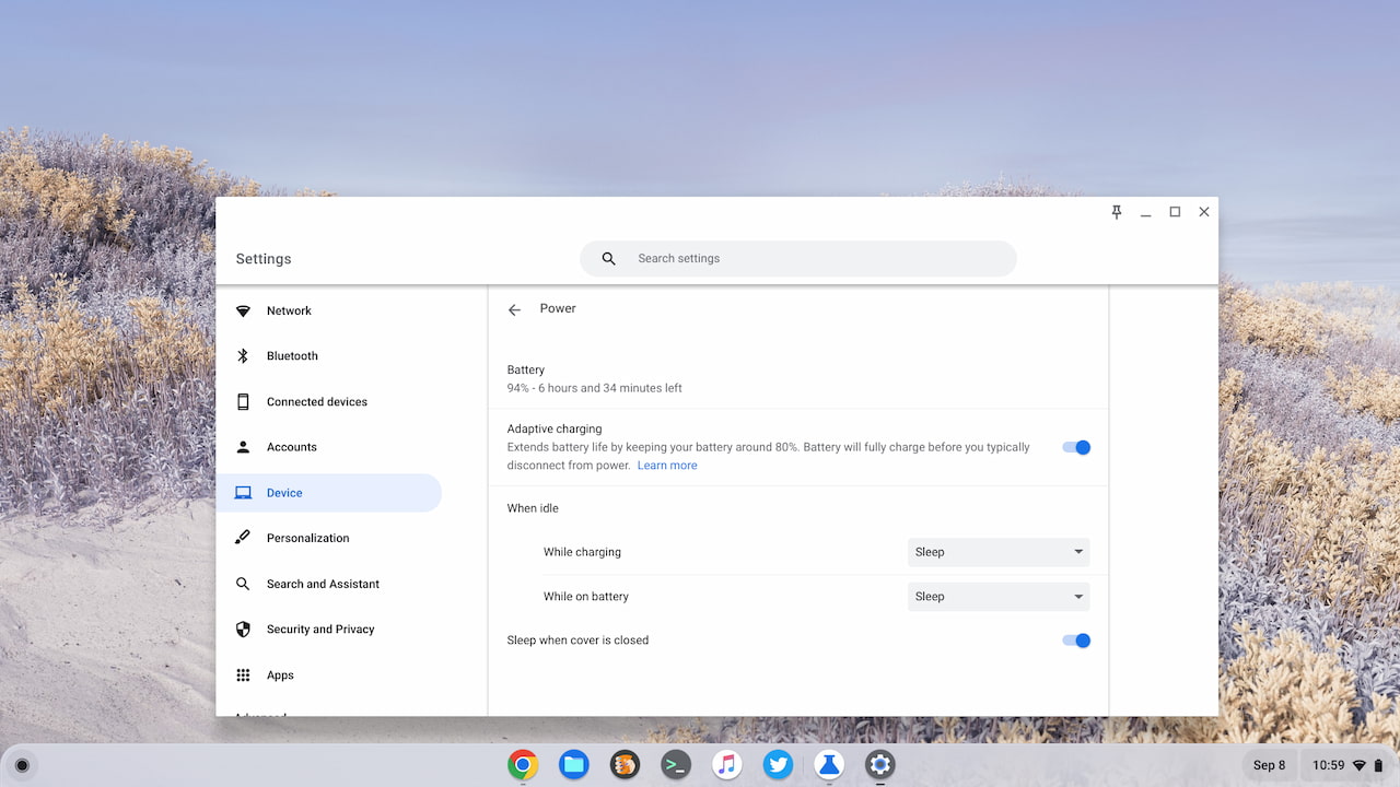 Adaptive Charging will help preserver your Chromebook battery health