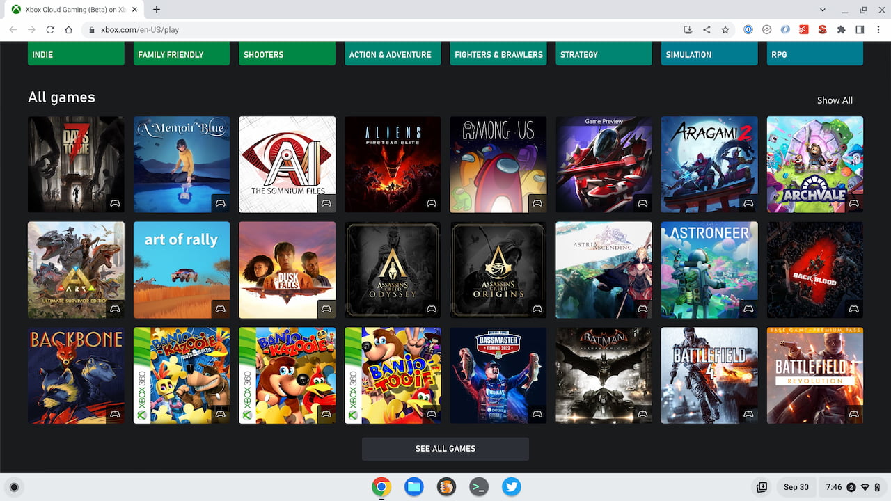 Xbox cloud gaming Chromebook