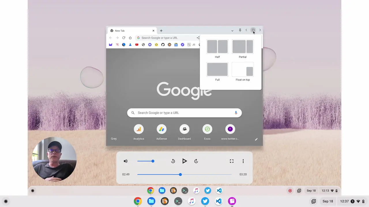 How to enable and use partial split on ChromeOS 105 (video)