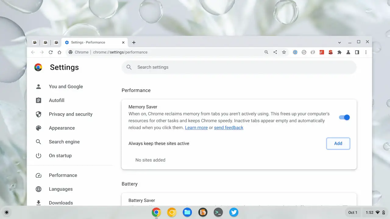 Chrome 108 release with Memory Saver