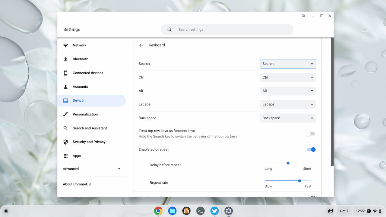 Current customized Chromebook keyboard shortcuts