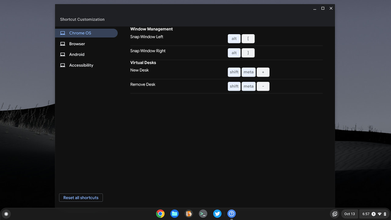 ChromeOS 106 custom keyboard shortcuts on Chromebook