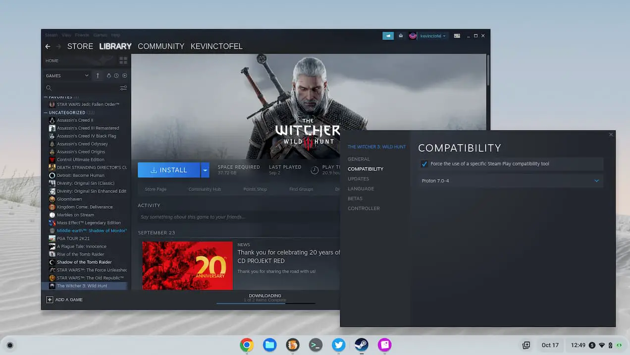 The Witcher 3 on Steam for Chromebooks
