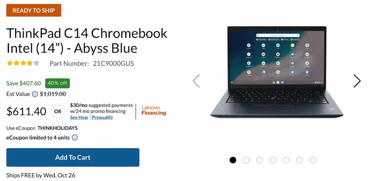Lenovo ThinkPad C14 Chromebook price drops