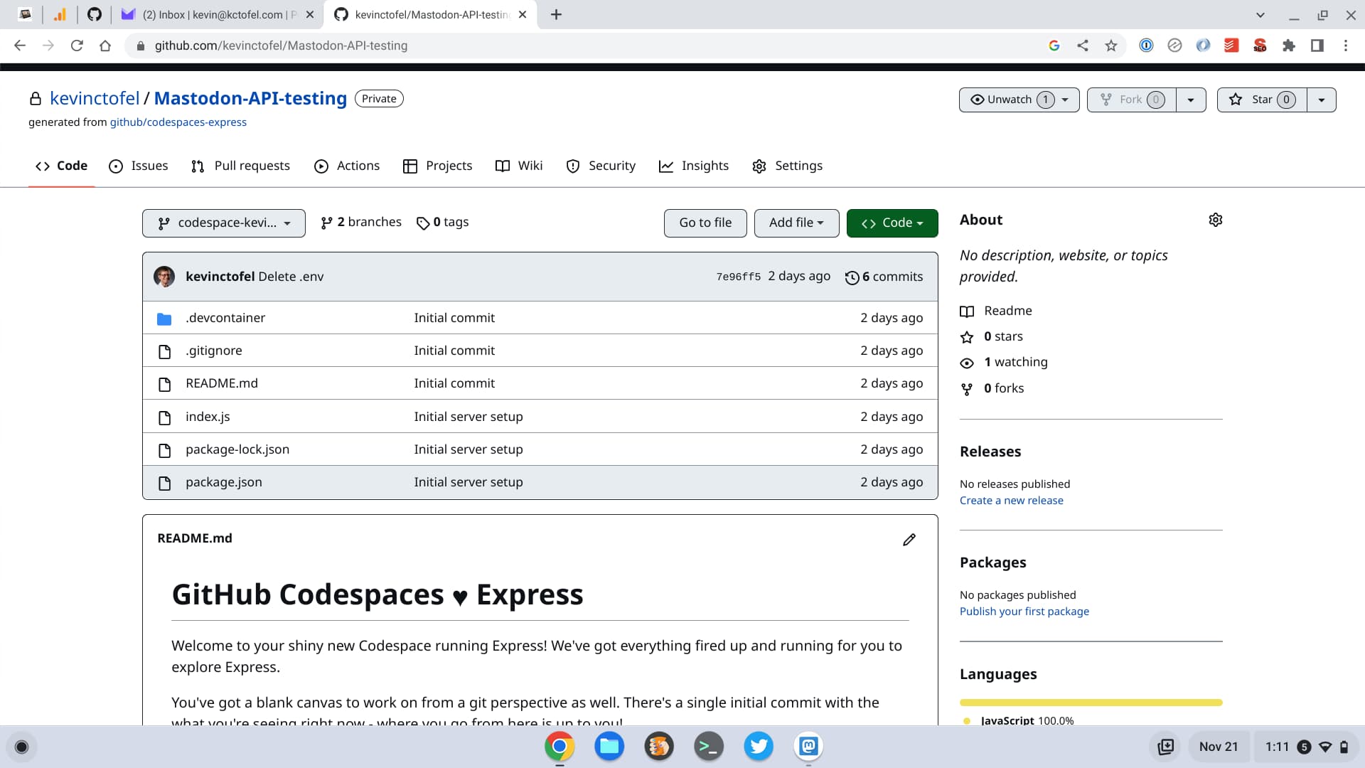 GitHub Codespaces on a Chromebook is fantastic!
