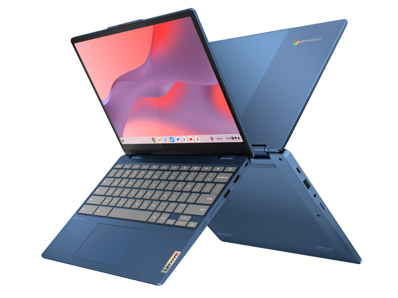 Lenovo IdeaPad Flex 3i Chromebook front and back