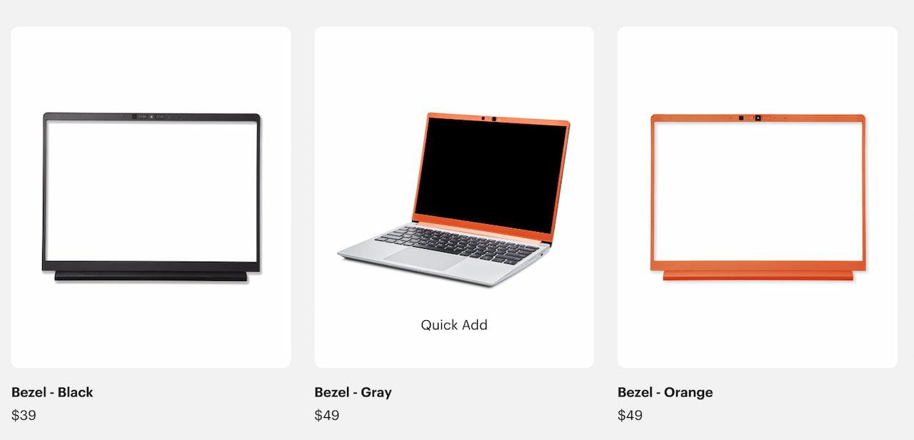 Bezel options for the Framework Chromebook