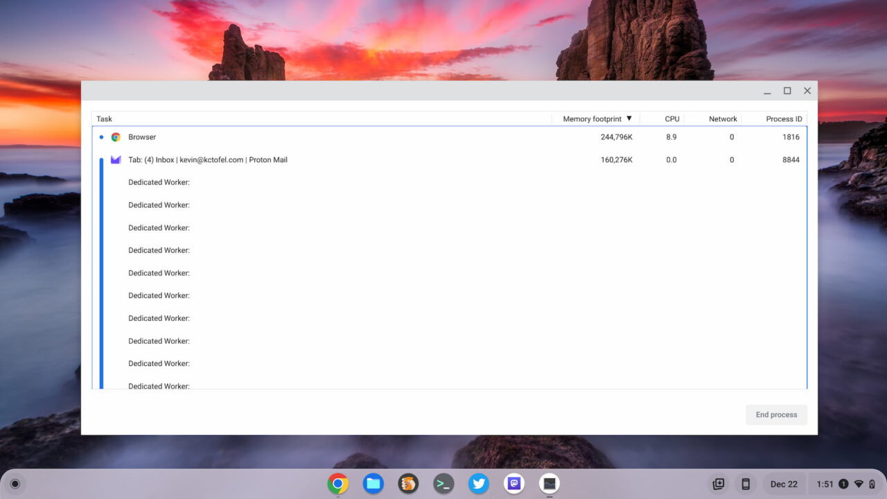 ChromeOS Task Manager