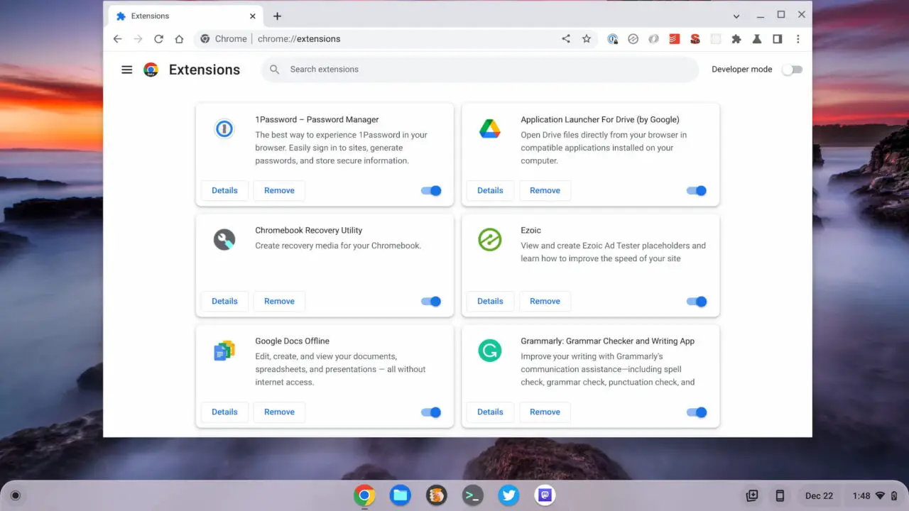My Chrome extensions that can slow down a Chromebook