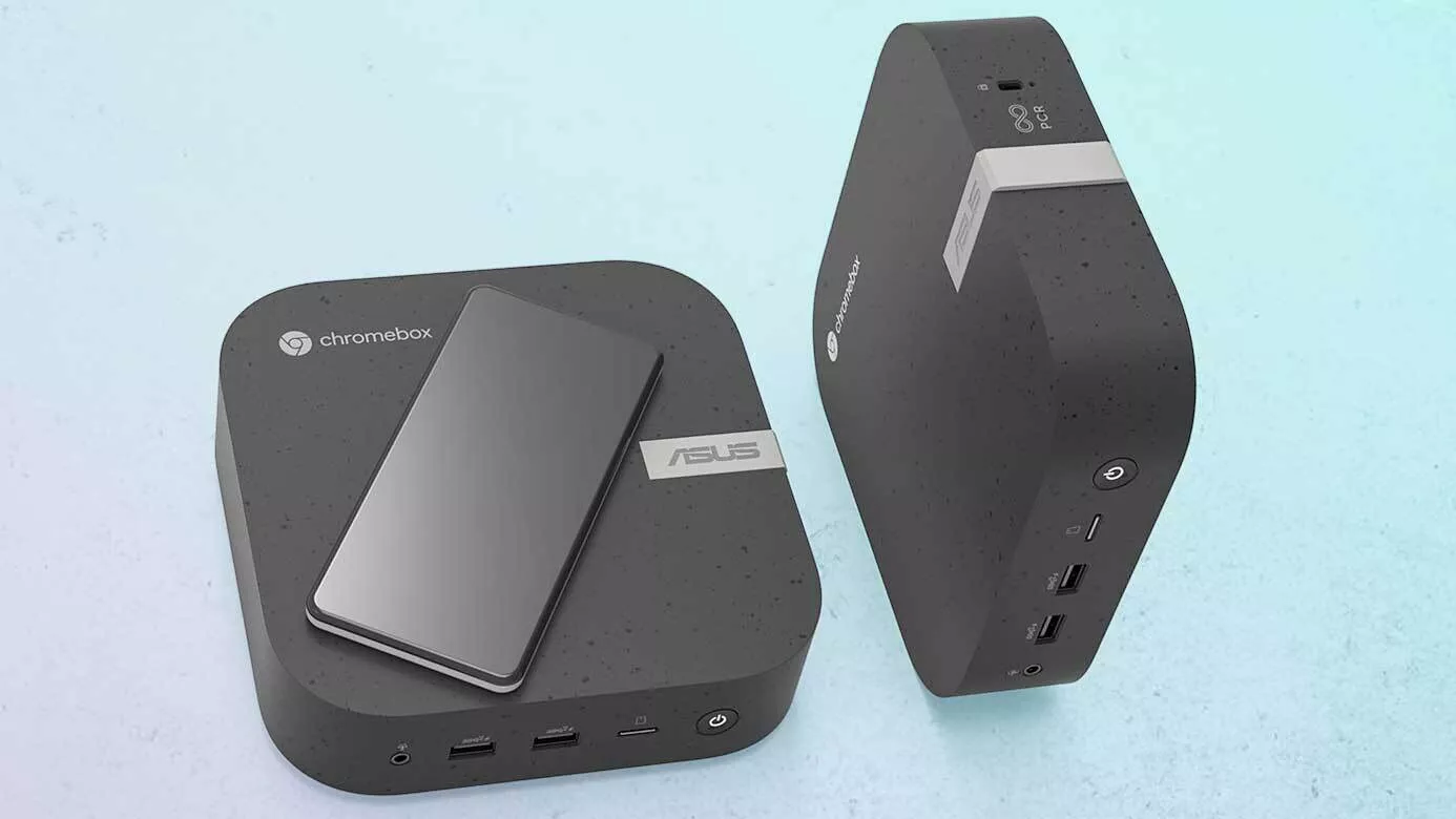 Asus Chromebox 5 wirelessly charging a phone
