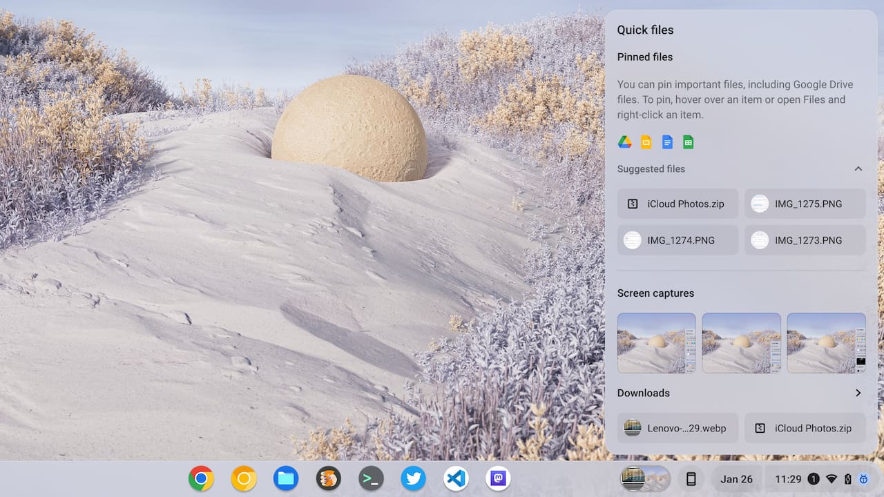 How to change Chromebook Tote to Quick Files in ChromeOS