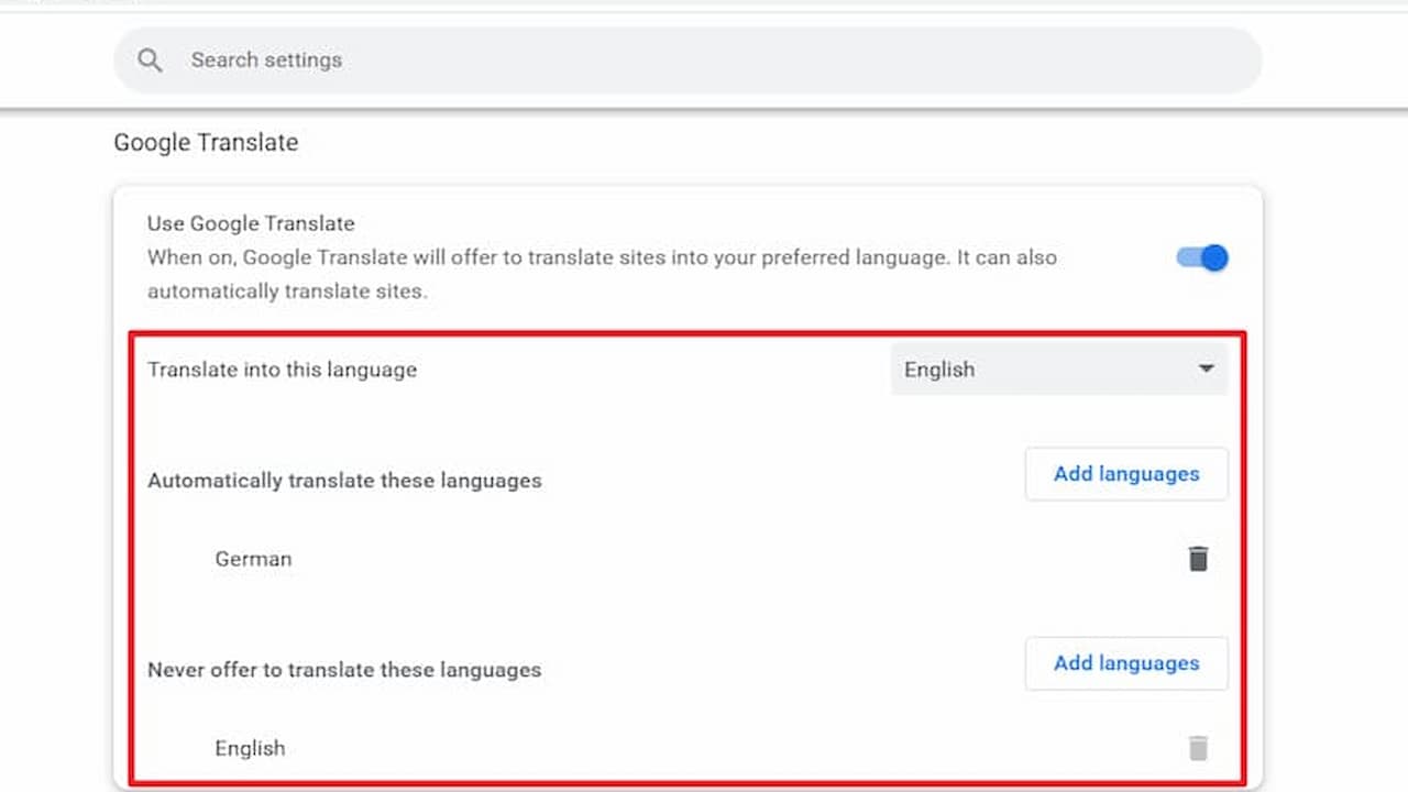 Chrome 110 Release includes language translation controls in Settings