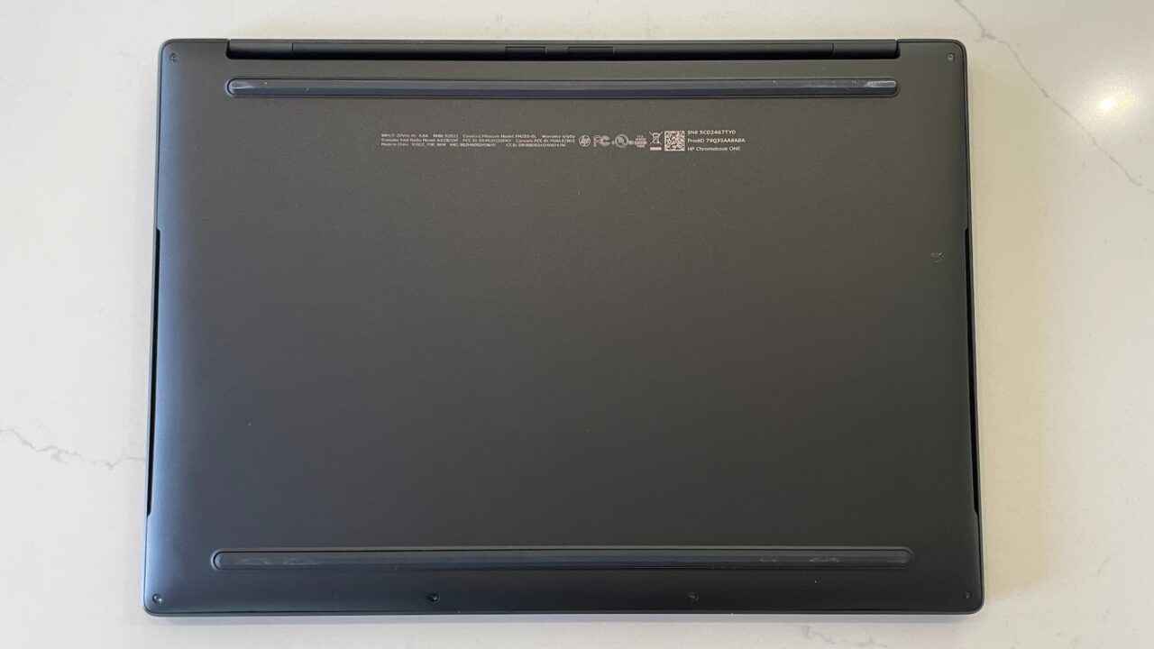 HP Dragonfly Pro Chromebook under the chassis