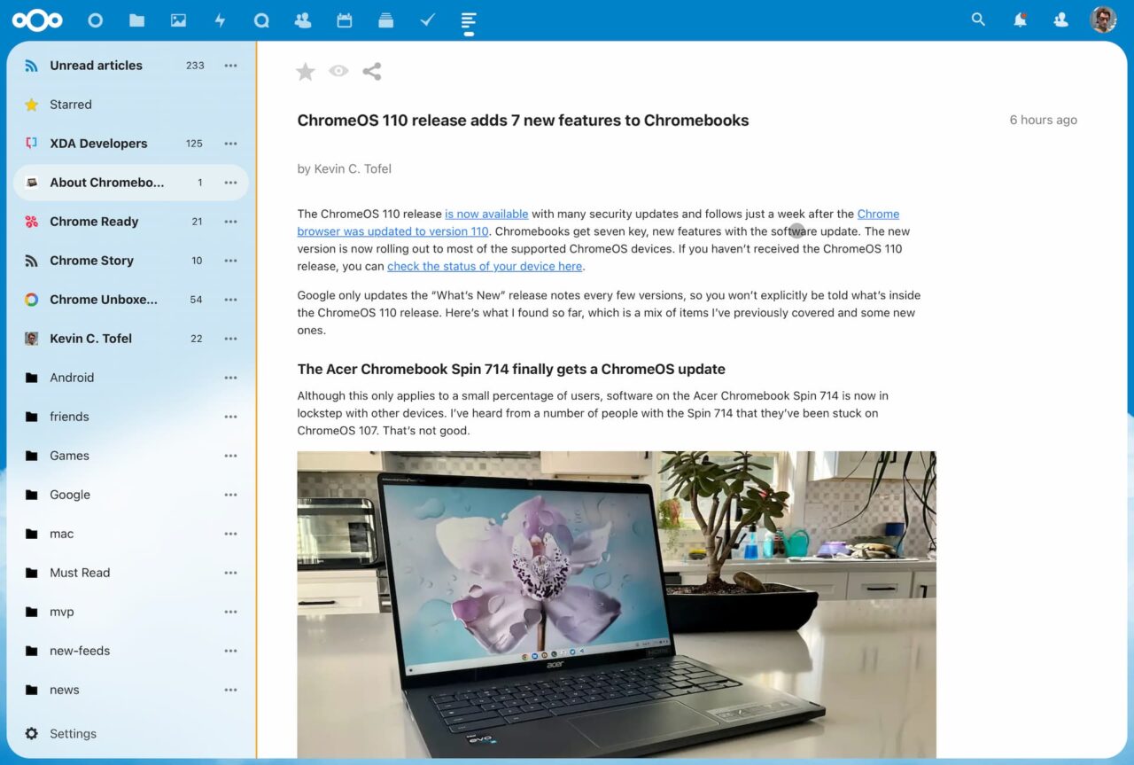 NextCloud RSS reader