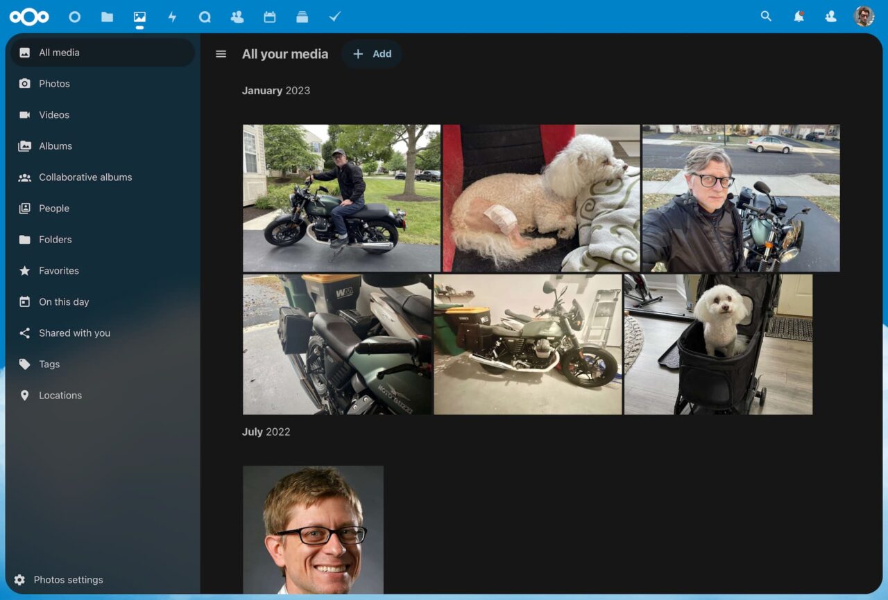 NextCloud photos on a Chromebook