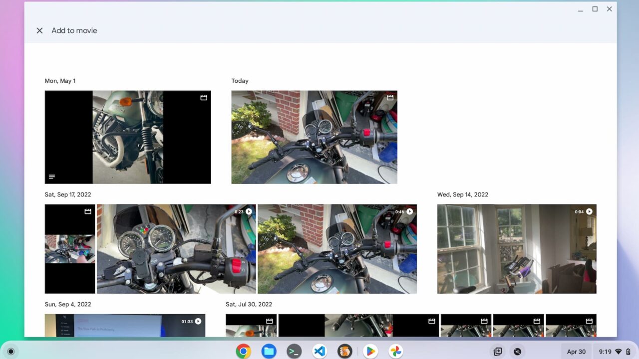 Import videos to a Chromebook