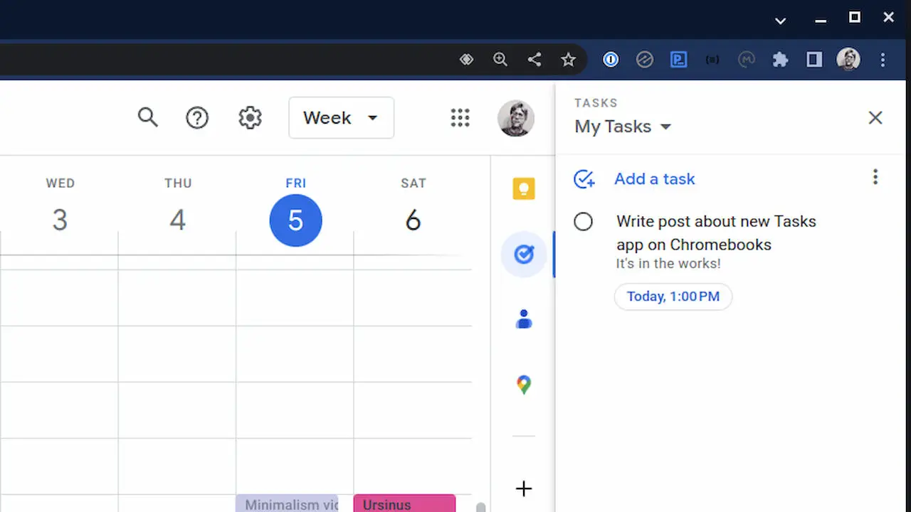 Native system tray Tasks app on Chromebooks in the works
