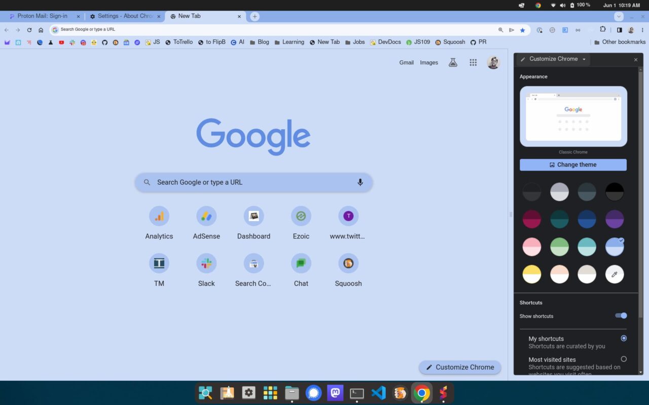 Google Chrome 114 customization