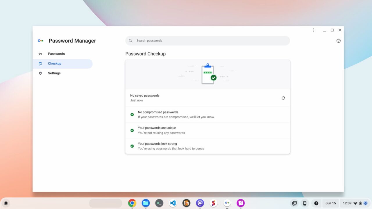 Google Password Manager Chromebook app includes a checkup