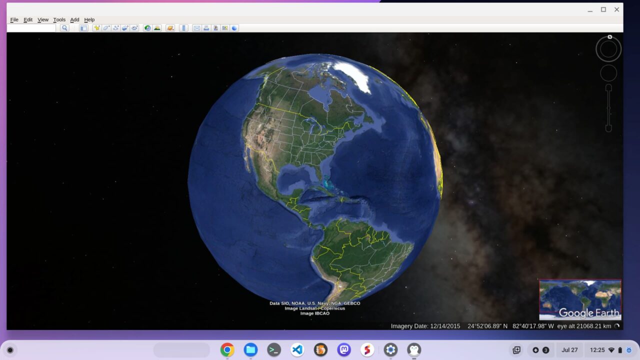 Google Earth Pro on a Chromebook
