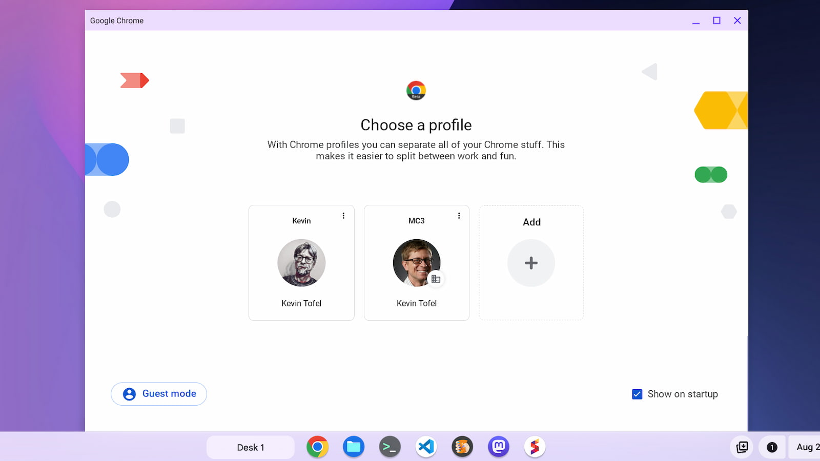 The ChromeOS 116 release adds new features including a start to the transition of a new browser with improved profile switching