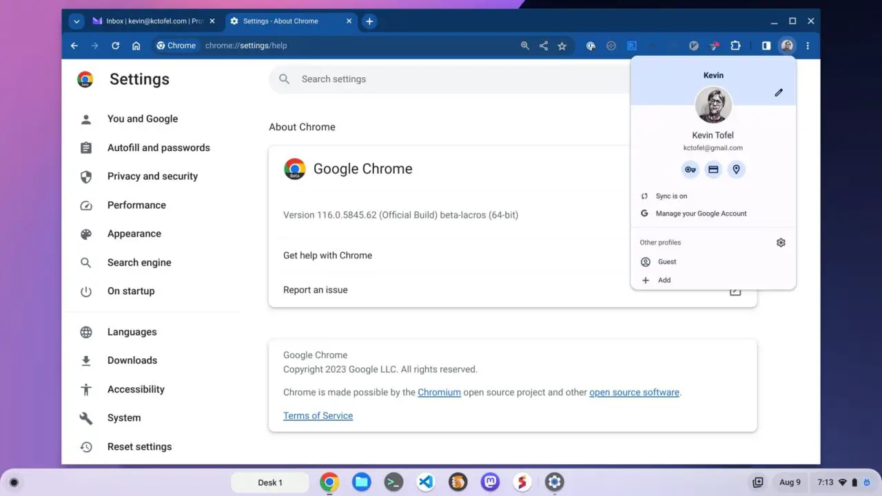 Lacros browser makes it easy to manage profile switching on Chromebooks