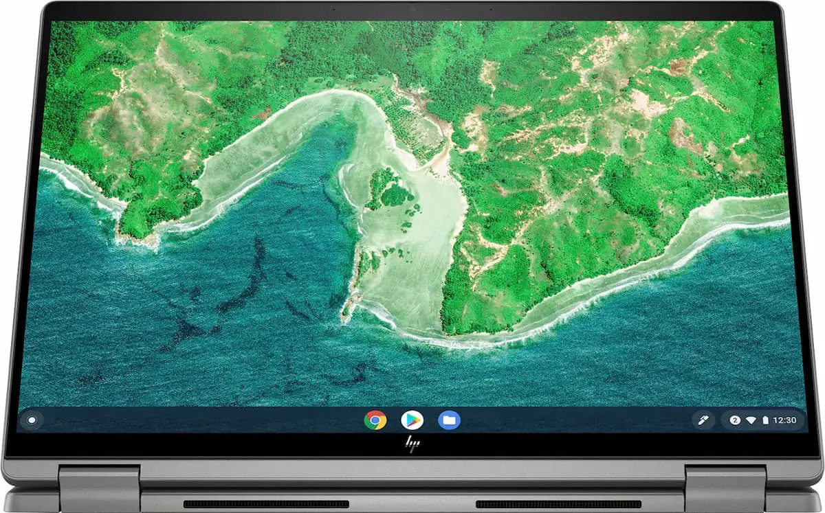 HP Chromebook x360 14c in presentation mode