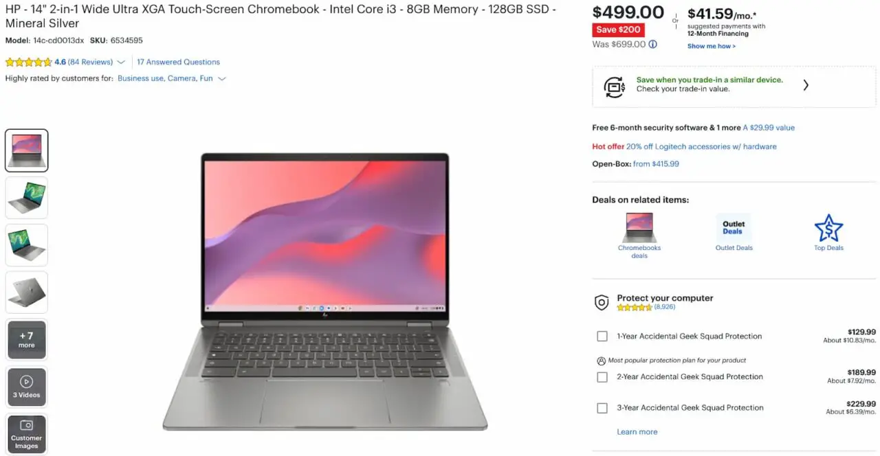 HP Chromebook x360 14c is discounted by 0