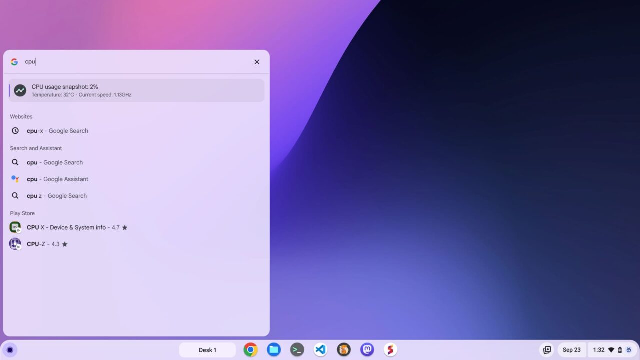 ChromeOS 118 brings Chromebook hardware diagnostics to the Launcher.