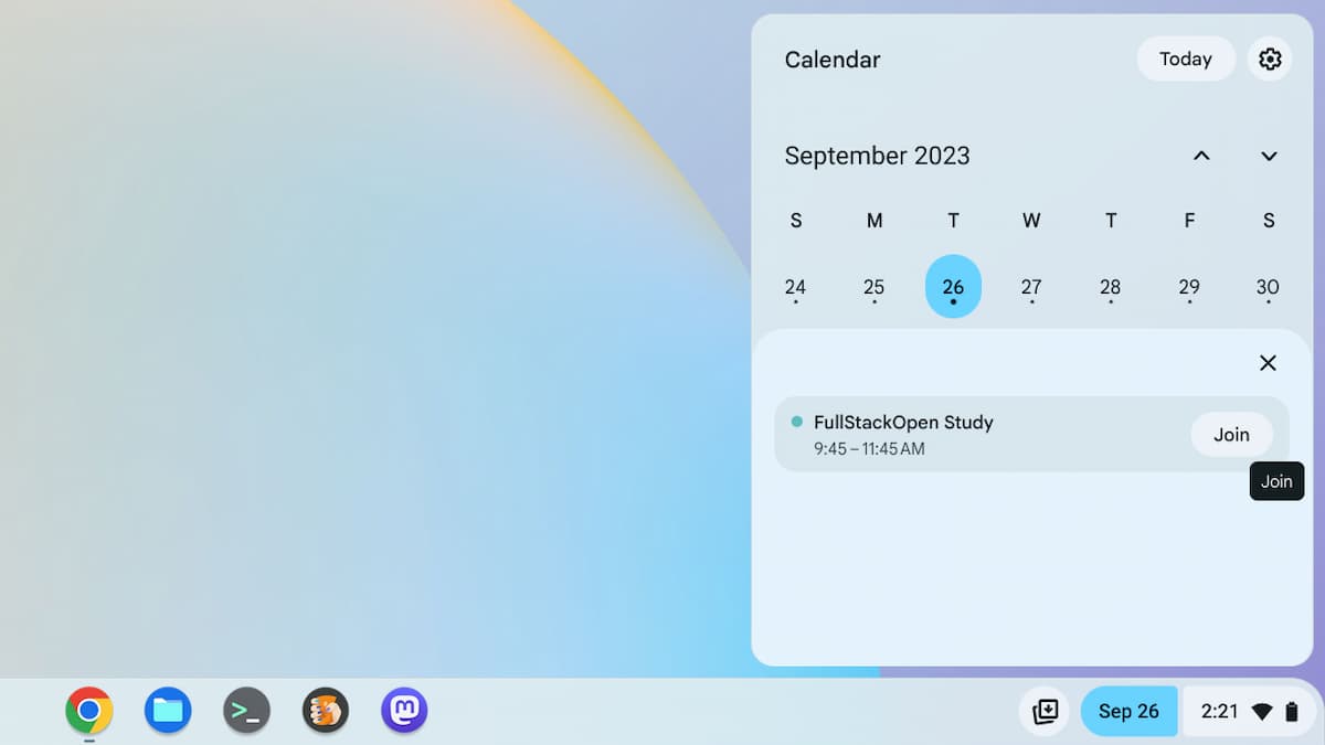 ChromeOS 117 adds a Join button for any video calls in your Calendar