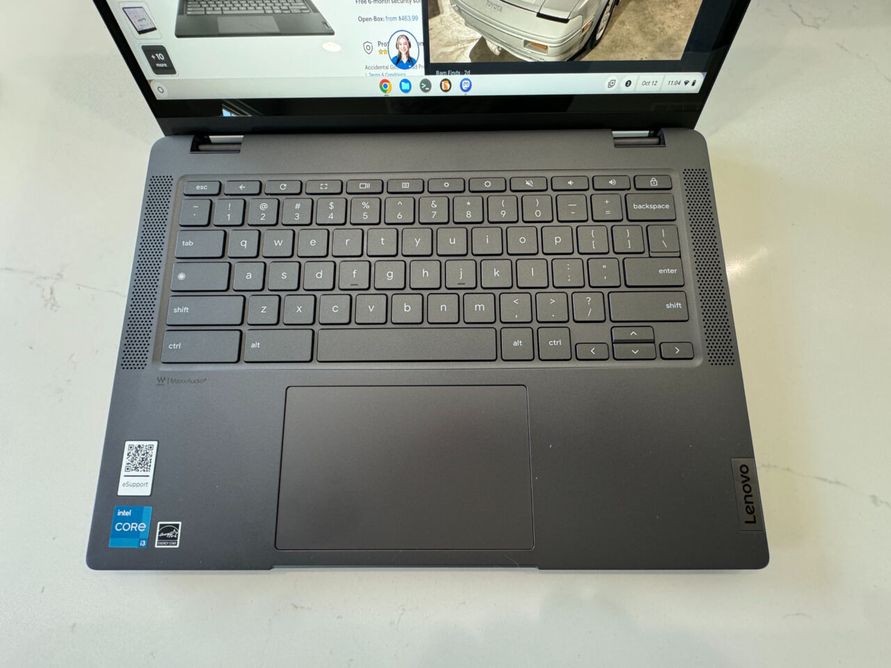 Lenovo IdeaPad Flex 5i Chromebook Plus keyboard and trackpad
