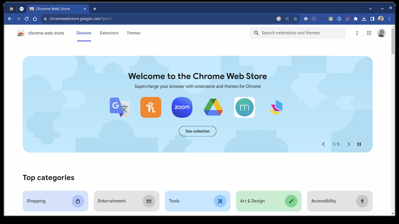 Google Chrome Web store as viewed in the Chrome 120 release