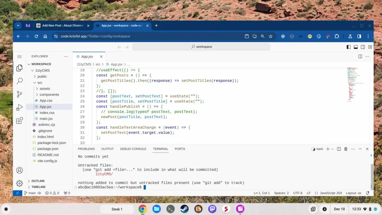 A home server and Chromebook can run VS Code in the browser