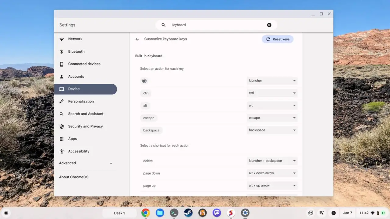 ChromeOS 120 adds some keyboard customization to Chromebooks
