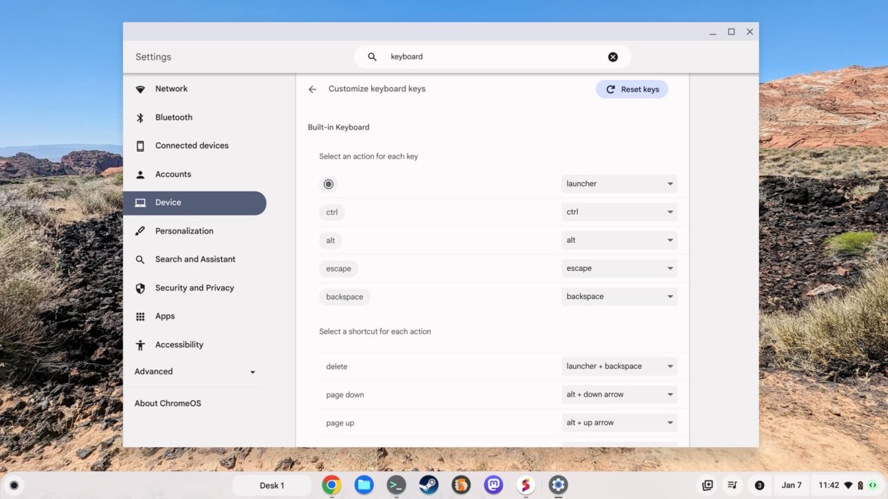 ChromeOS 120 adds some keyboard customization to Chromebooks