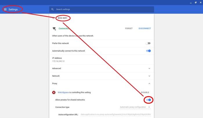 Allow proxies for shared networks