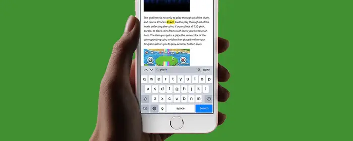 Searching a Webpage in iOS 9 to iOS 12