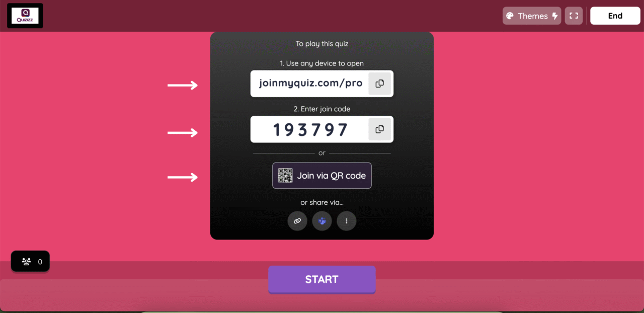 Steps to start a live session