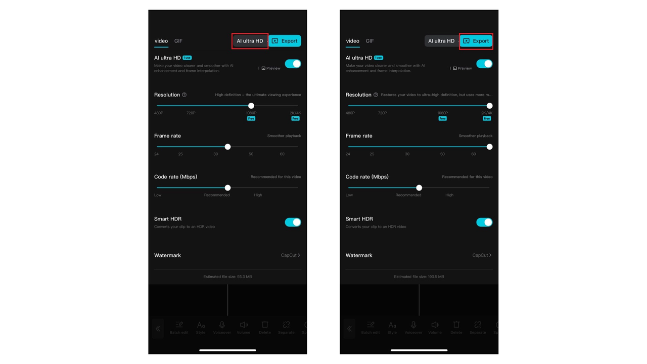 Export your finished video