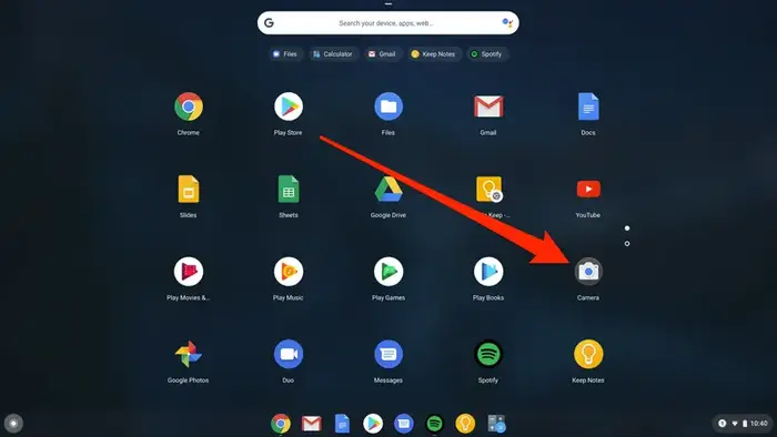 Taking a Snapshot with the Camera App on Chromebook