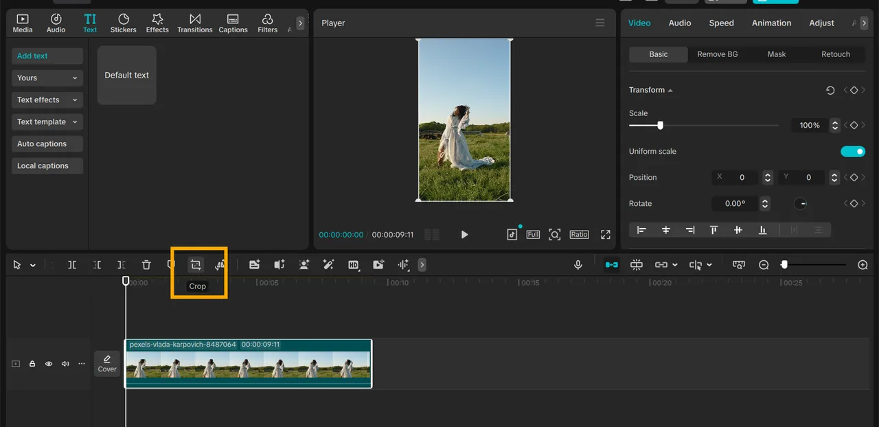 Crop to Instagram Reels Aspect Ratio