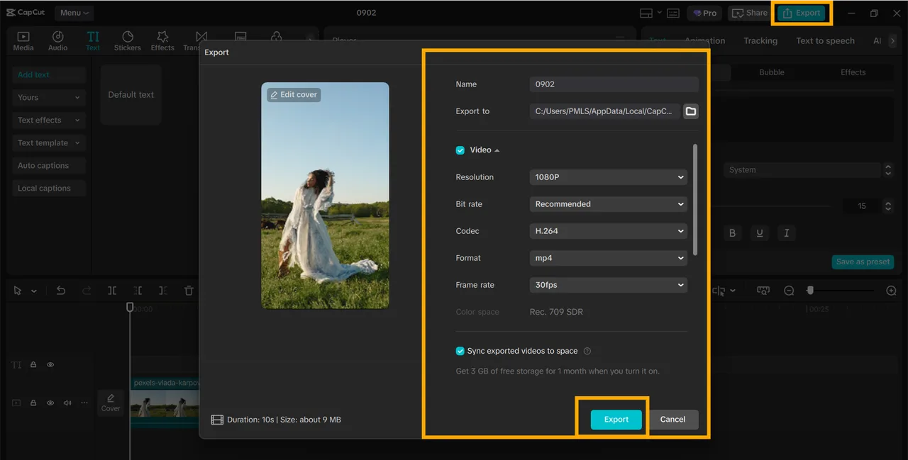 Export and Share