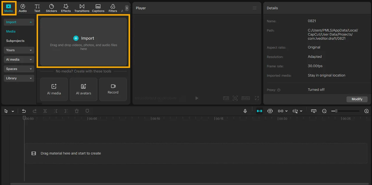 Import Your Video