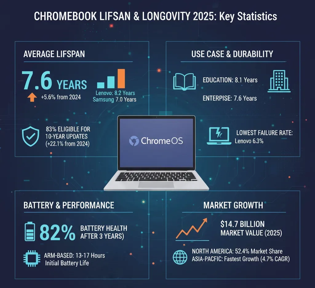 Average Chromebook Lifespan by Brand Statistics 2025