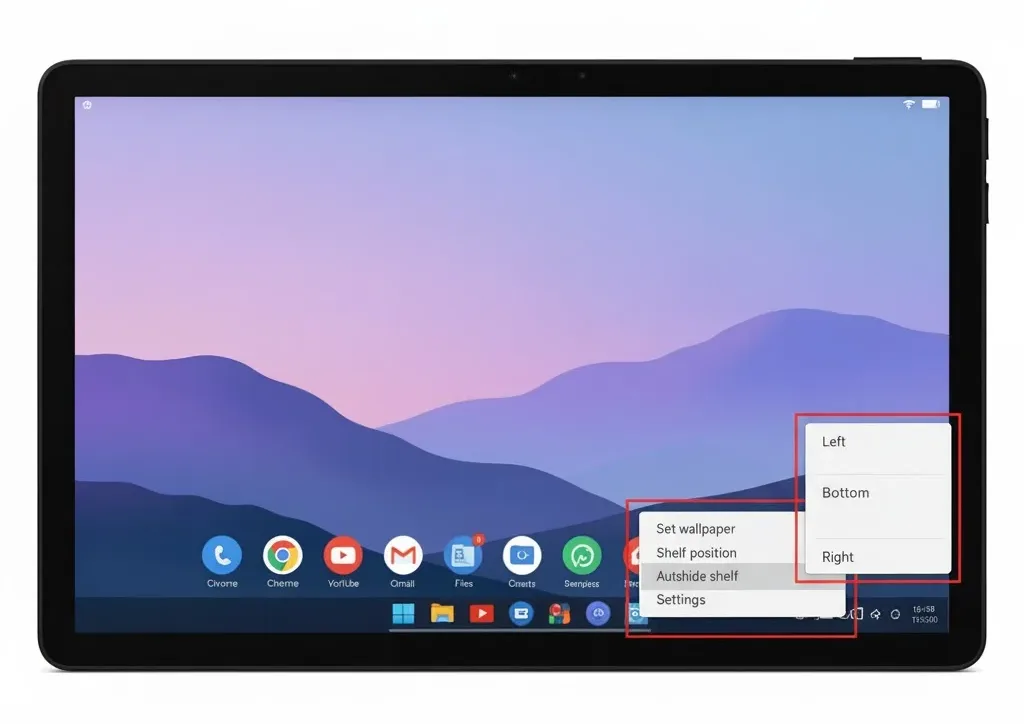 Open The Shelf Position Menu