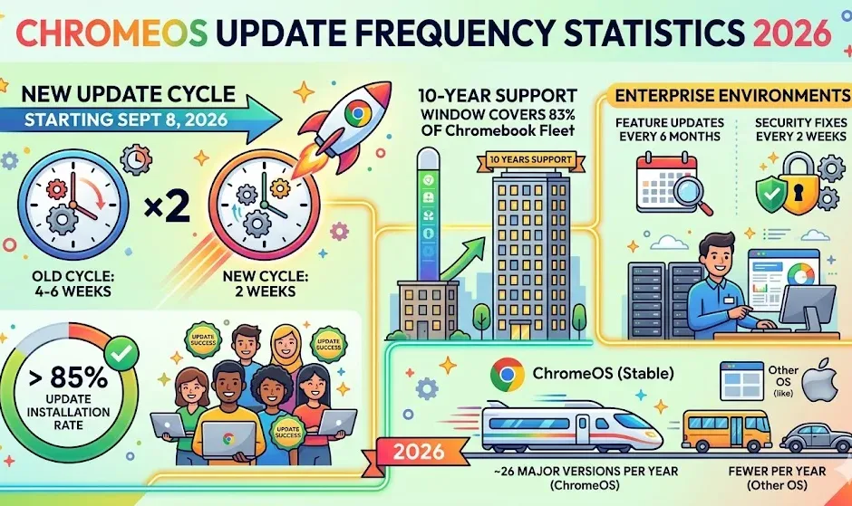 ChromeOS Update Frequency Statistics 2026